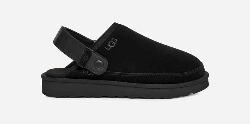 UGG Goldencoast Clog II for Men in Black, Size 9, Suede/Polyester