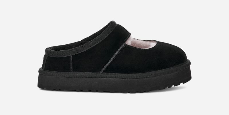 UGG Bea Mary Jane for Kids in Black, Size 12, Suede/Polyester/Wool