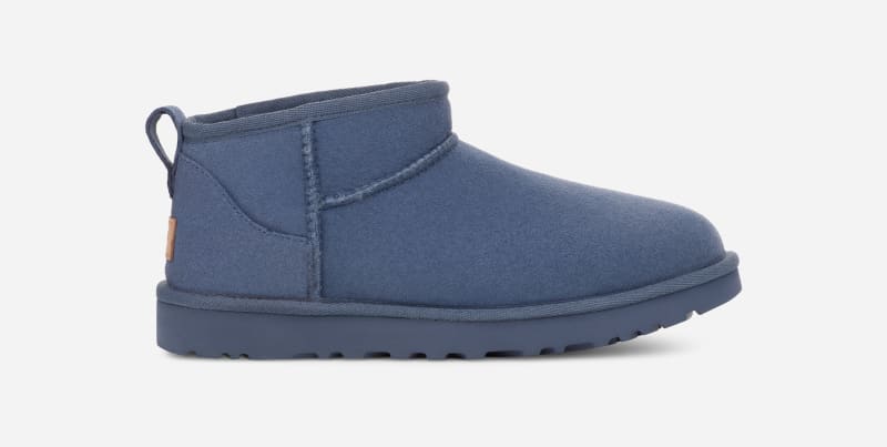 UGG Classic Ultra Mini Boot for Women in Blue, Size 10, Suede/Polyester/Leather
