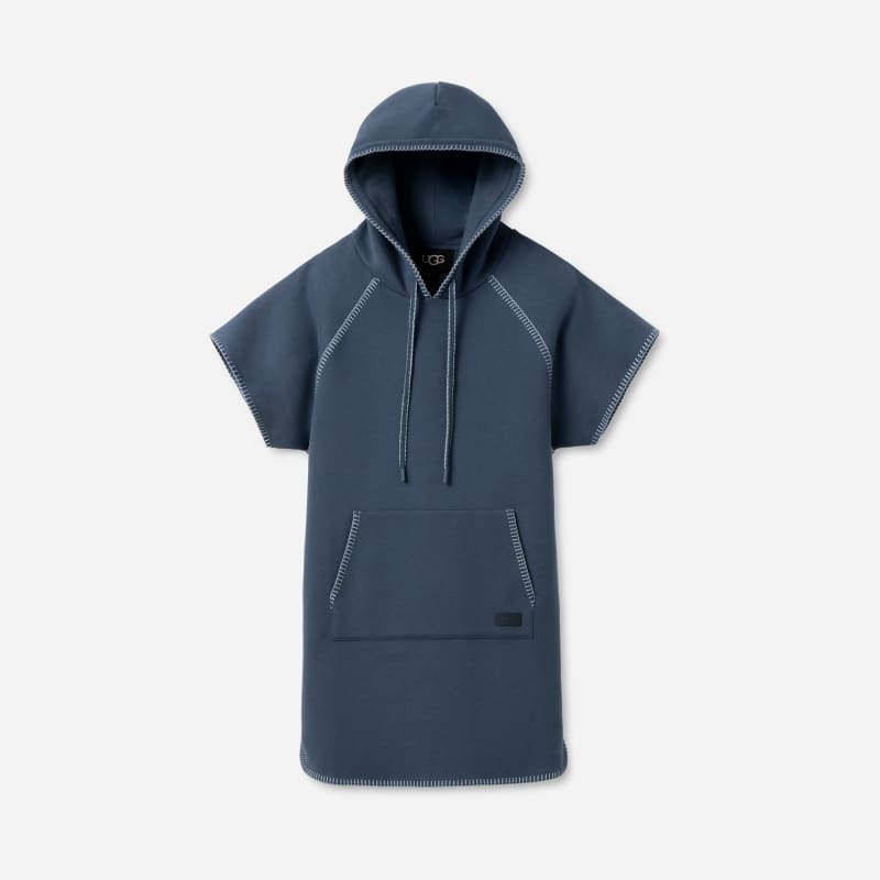 UGG Classic Hoodie Dress for Women in Blue, Size 2XS, Cotton/Polyester/Leather