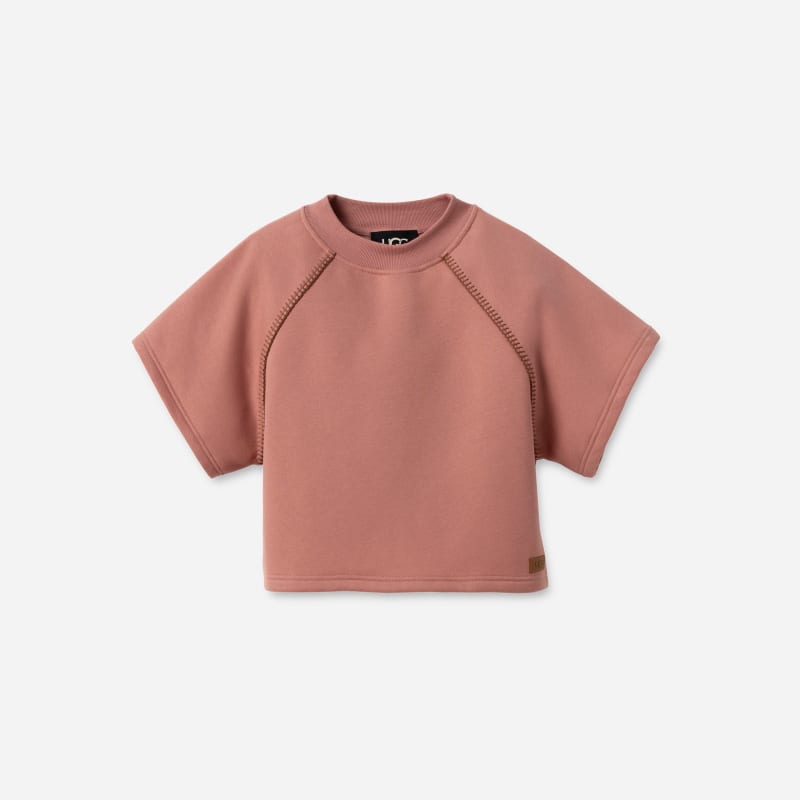 UGG® Women's Classic Short Sleeve Crewneck Cotton Blend/Recycled Materials Hoodies & Sweatshirts in Pink Dawn, Size XL