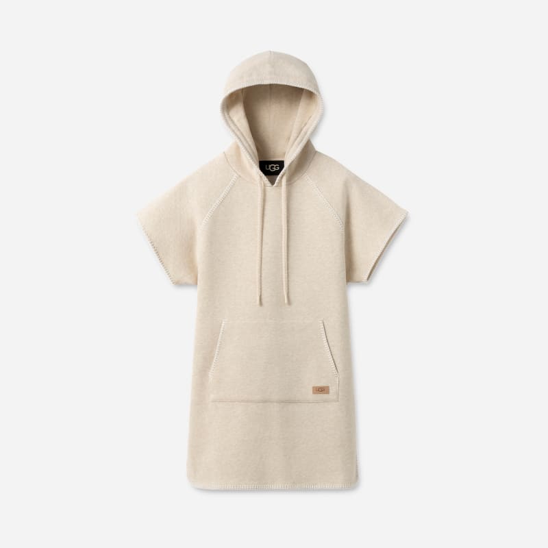 UGG Classic Hoodie Dress for Women in Sand Heather, Size Small, Cotton/Polyester/Leather