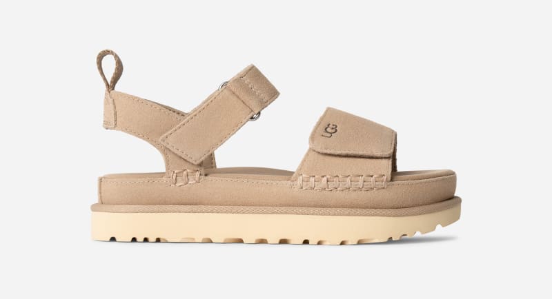 UGG Goldenstar Sandal for Women in Tan, Size 3, Suede/Polyester