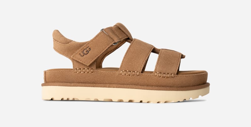 UGG Goldenstar Strap-sandaal voor dames in Brown, Maat 38, Suede