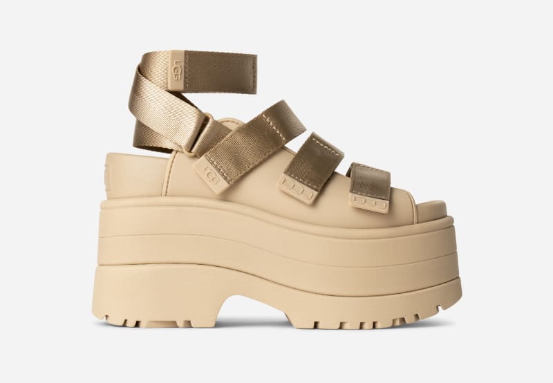 UGG GoldenRise Sandal for Women in Brown, Size 4, Polyester