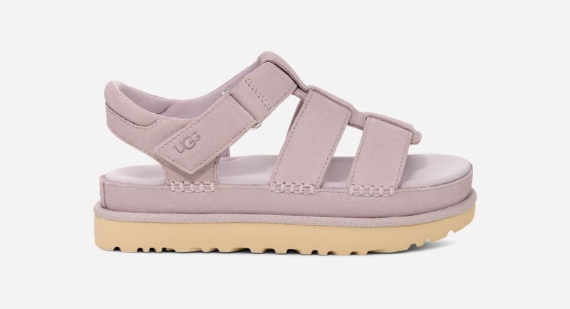 UGG Goldenstar Strap Sandal for Women in Bay Fog, Size 9, Suede/Polyester