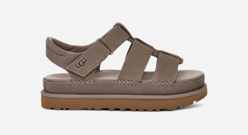 UGG Goldenstar Strap Sandal for Women in Smoke Plume, Size 3, Suede/Polyester