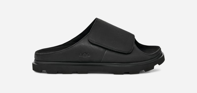 UGG Solano Slide for Men in Black, Size 6, Leather