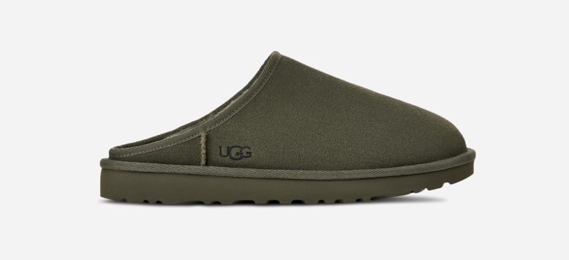 UGG Classic Slip On for Men in Woodland Green, Size 8, Suede/Polyester/Wool