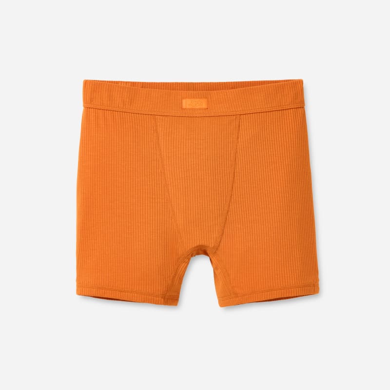 UGG Alexiah Rib Boy Short for Women in Dark Apricot, Size Large, Polyester