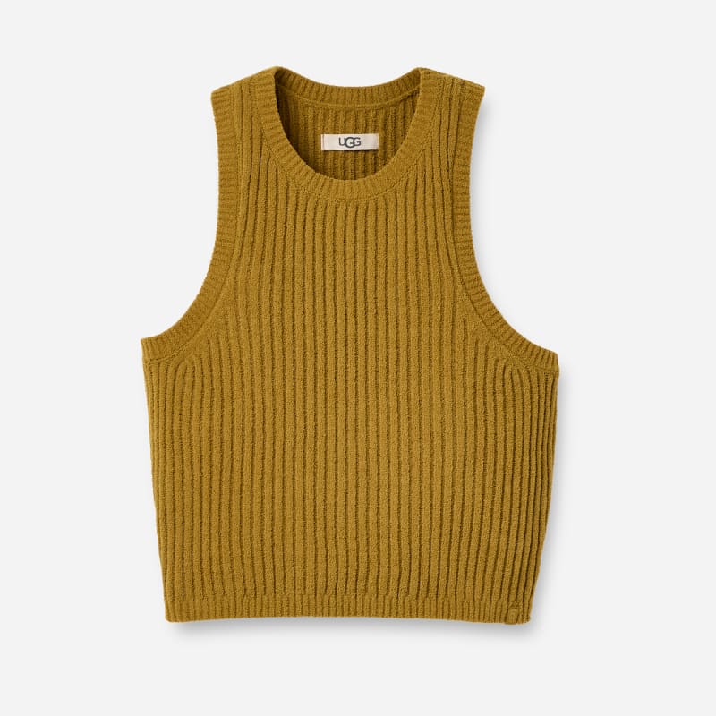UGG® Women's Elaenia Tank Lite Polyester/Recycled Materials Tops in Bright Olive, Size 2X