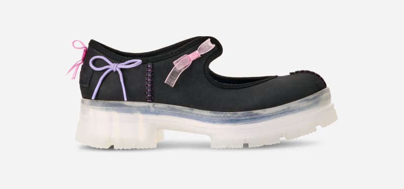 UGG Areum Mary Jane for Women in Black, Size 4.5, Leather/Polyester/Cotton