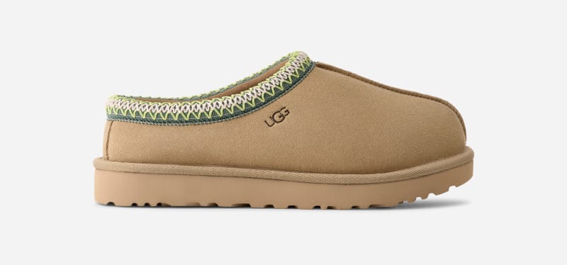 UGG Tasman Slipper for Women in Mustard Seed/Vibrant Green, Size 4, Leather/Wool