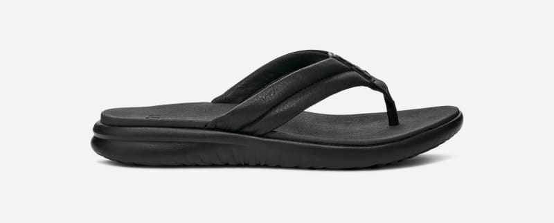 UGG Union Flip Flop II for Men in Black, Size 7, Leather