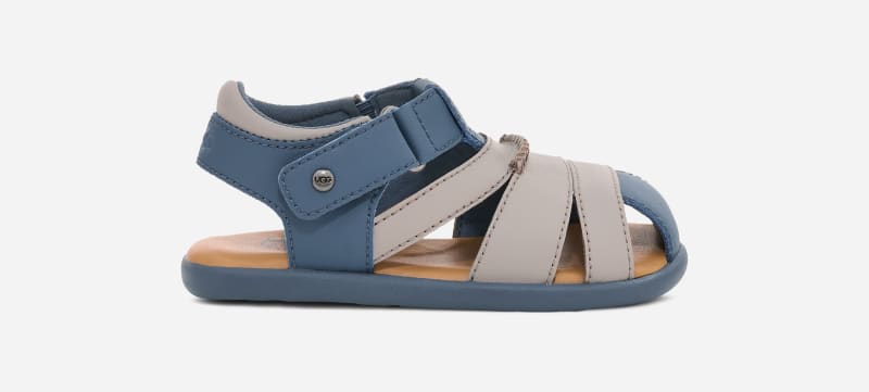 UGG Kylo Sandal II for Kids in Pacific Blue/Campfire, Size 6, Leather