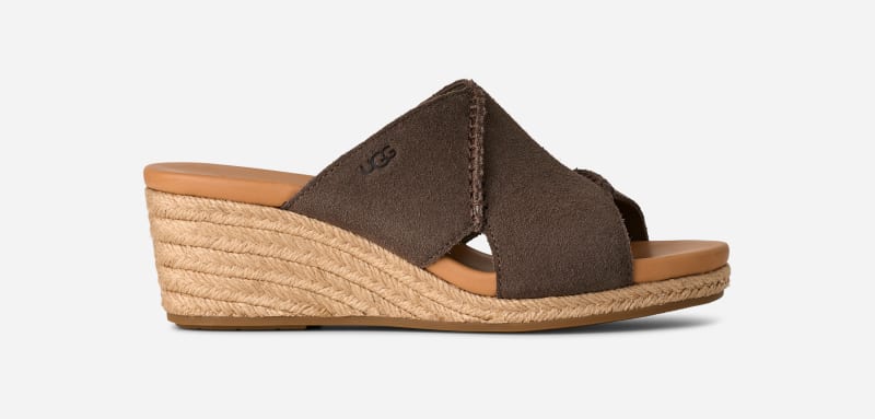 UGG Taia Slide for Women in Molasses, Size 38, Leather