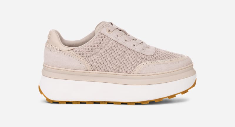 UGG Taelan Lace Up Sneaker for Women in Grey, Size 4, Polyester/Cotton