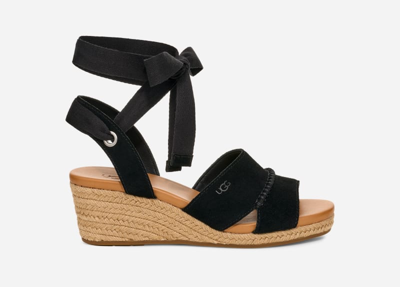 UGG Taia Ankle Wrap-sandaal voor dames in Black, Maat 40