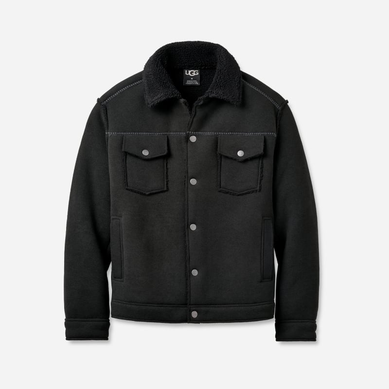 UGG Janson fluff Jacket II for Men in Black, Size XL, Fleece/Polyester