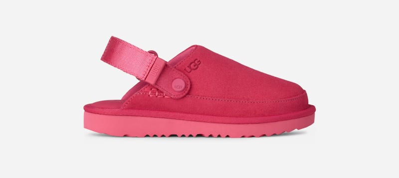 UGG Goldenstar Clog for Kids in Pink Bloom, Size 13K, Suede/Polyester