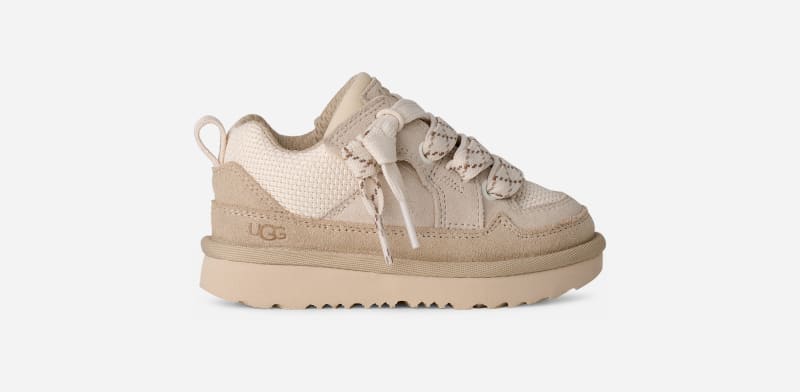UGG Lo Lowmel Trainer for Kids in White, Size 6, Suede/Polyester