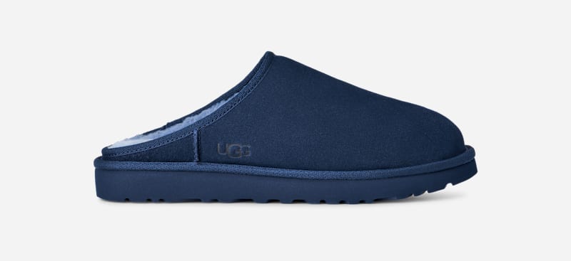 UGG Classic Slip On for Men in Deep Ocean, Size 11, Suede/Polyester/Wool