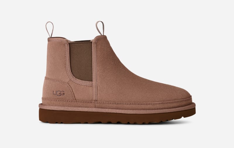 UGG Neumel Chelsea Boot for Men in Rocky Oak, Size 11, Suede/Polyester/Wool