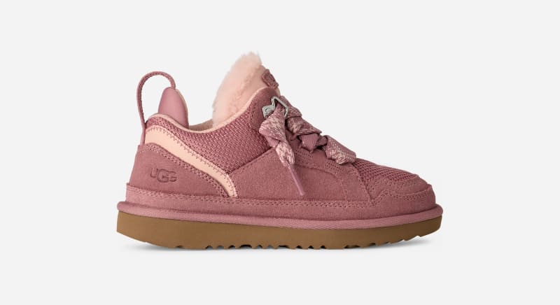 UGG® Kids' Lowmel Canvas/Suede/Recycled Materials Shoes in Pink Dawn, Size 6K