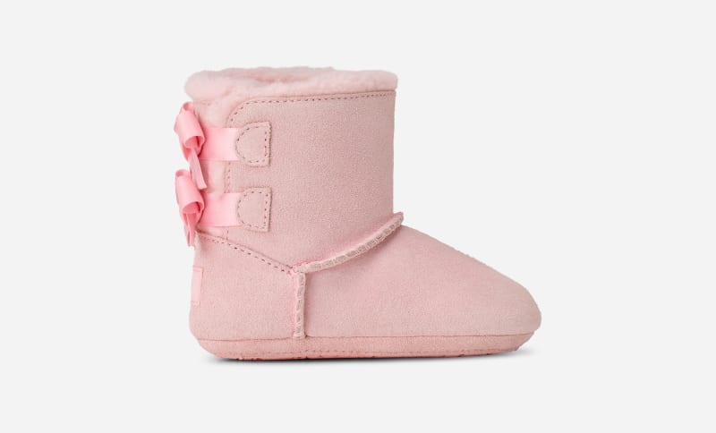 UGG Bailey Bow Bootie for Kids in Ribbon Candy, Size 2, Suede/Polyester/Wool
