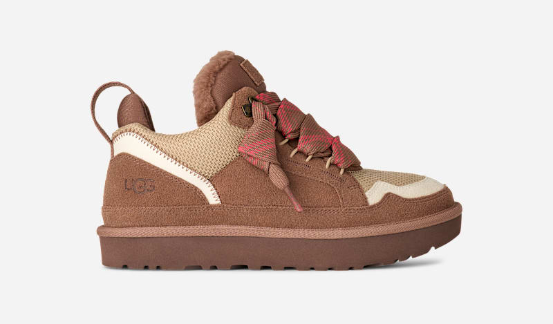 UGG® Women's Lowmel Canvas/Suede/Recycled Materials Sneakers in Rocky Oak, Size 5