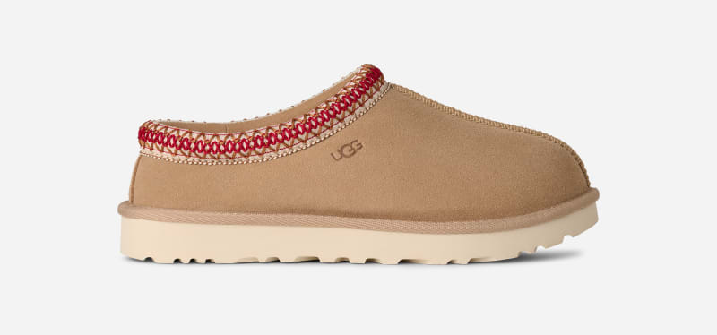 UGG Tasman II for Women in Sand/Dark Cherry, Size 9, Suede/Polyester