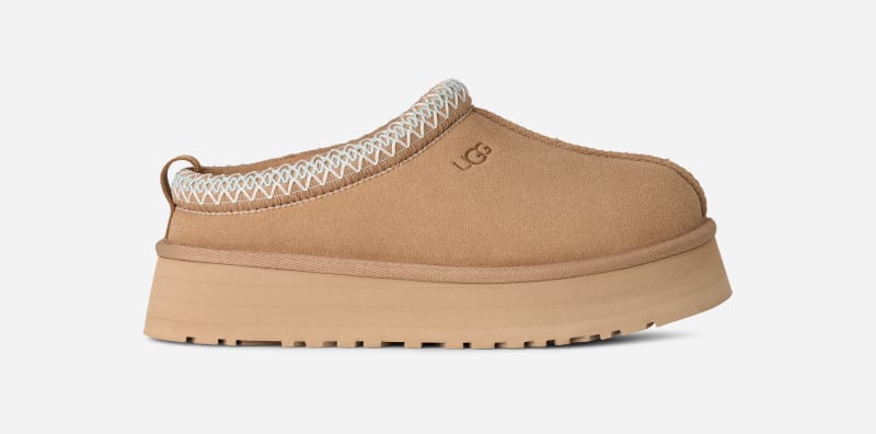 UGG Tazz II voor dames | Sheepskin instapschoenen op UGG .com/eu/nl/nl in Beige, Maat 39, Suede