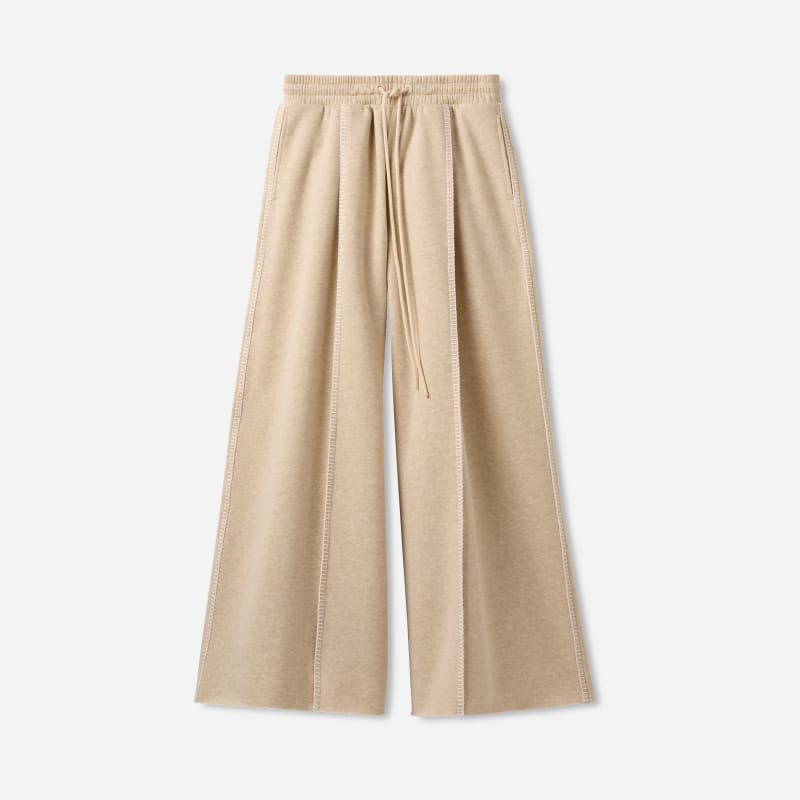 UGG Classic Wide Leg Trouser for Women in Sand Heather, Size Medium, Cotton Blend/Polyester/Leather