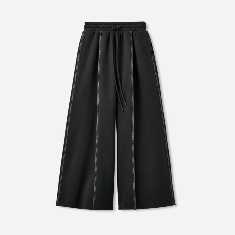 UGG Classic Wide Leg Trouser for Women in Black, Size XS, Cotton Blend/Polyester/Leather