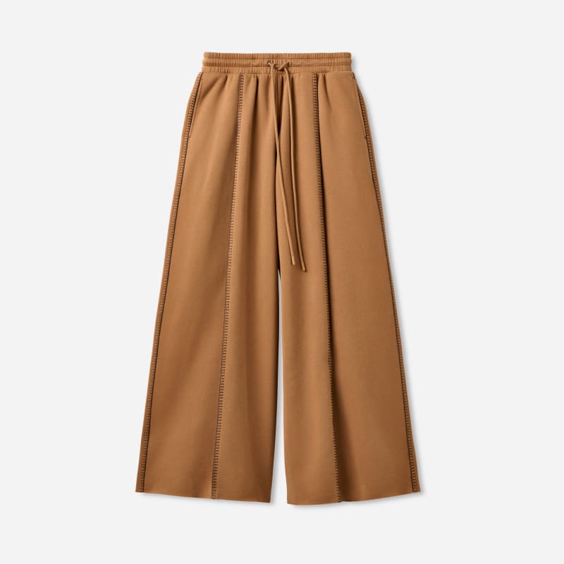 UGG Classic Wide Leg Trouser for Women in Brown, Size 1X, Cotton Blend/Polyester/Leather