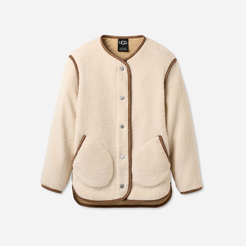 UGG Emmersyn braid Jacket for Women in White, Size Large, Polyester/Cotton