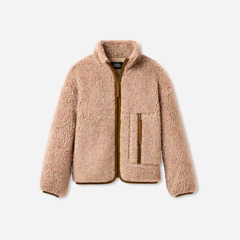 UGG Marlene Confetti Jacket for Women in Brown, Size XS, Polyester/Cotton/Leather