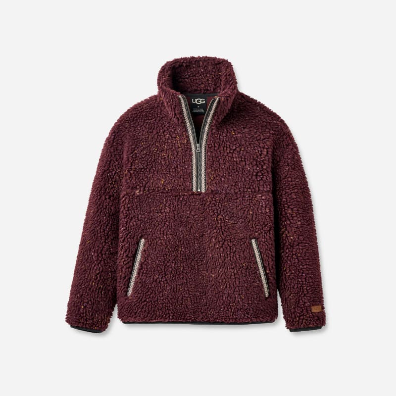 UGG braid Confetti Half Zip Sweater for Men in Red, Size Large, Polyester/Leather