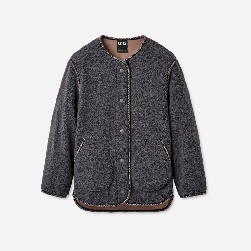 UGG Emmersyn braid Jacket for Women in Dark Ash, Size XL, Polyester/Cotton