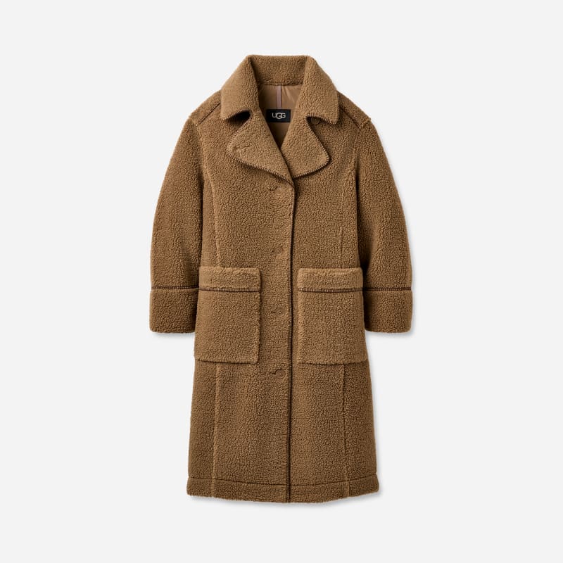 UGG Sema fluff Coat for Women in Live Oak, Size Medium, Polyester