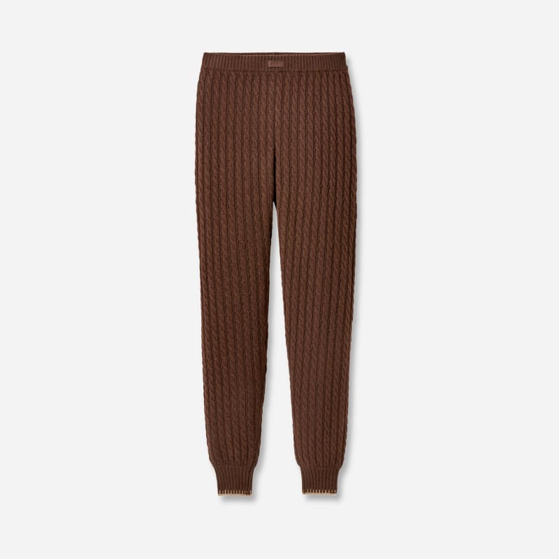 UGG Lorelai Cable Knit Jogger for Women in Cola, Size XS, Polyester