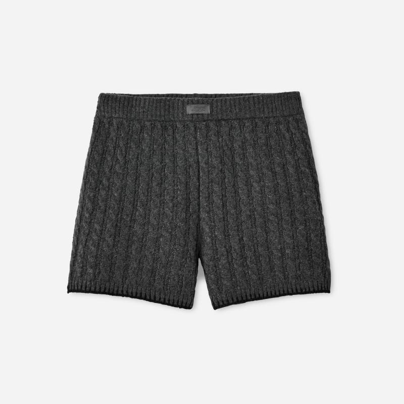 UGG Azriel Cable Knit Short for Women in Grey, Size Small, Polyester