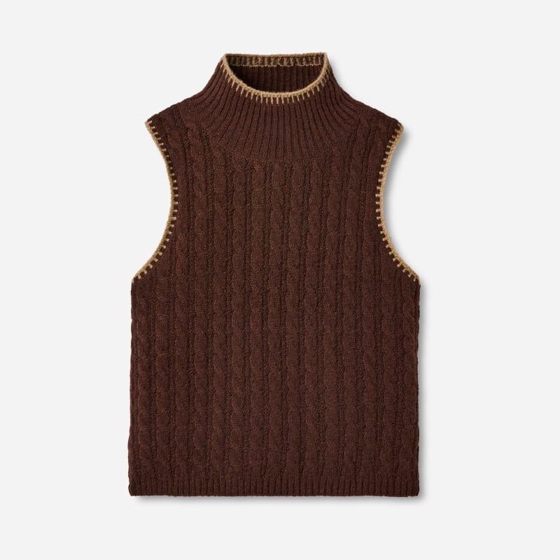 UGG Zariah Cable Knit Tank Top for Women in Cola, Size XS, Polyester