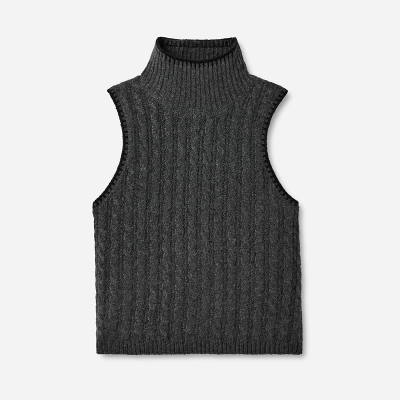 UGG Zariah Cable Knit Tank Top for Women in Grey, Size Medium, Polyester