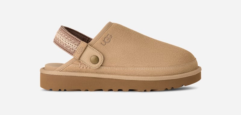 UGG Goldenstar braid Clog for Men in Brown, Size 13, Suede/Polyester