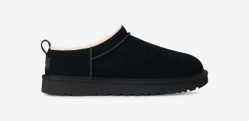 UGG Classic Micro Boot for Women in Black, Size 5, Suede/Polyester/Leather