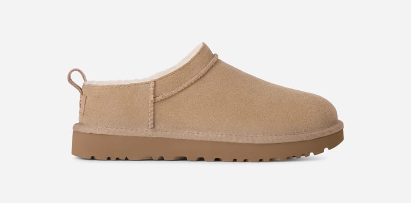 UGG Classic Micro Boot for Women in Tan, Size 3, Suede/Polyester/Leather