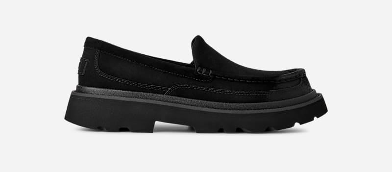 UGG Ascot Lug for Men in Black, Size 10, Suede/Polyester/Wool