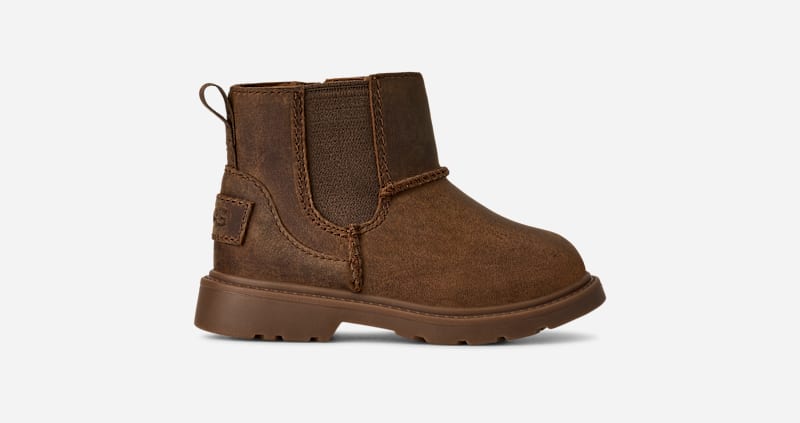 UGG® Toddlers' Perry Weather Chelsea Leather Boots in Walnut, Size 7T