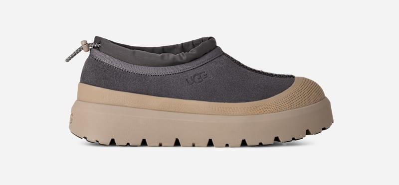 UGG Tasman Weather Hybrid for Men in Obsidian/Cobble Grey, Size 9, Suede/Polyester/Wool